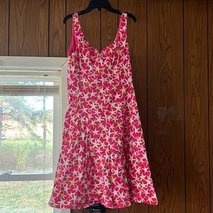 Summer a-line pink dress with starfish